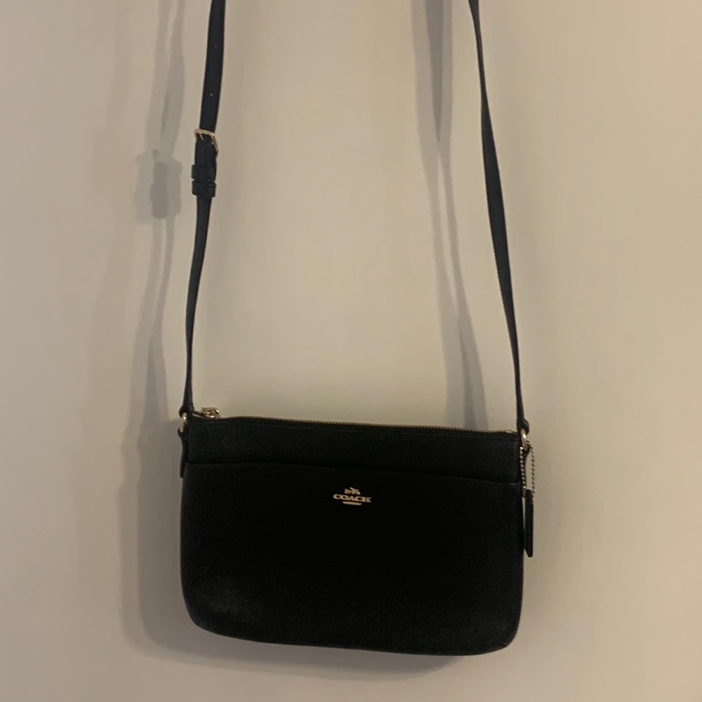 Coach Saffiano Black Leather Crossbody bag